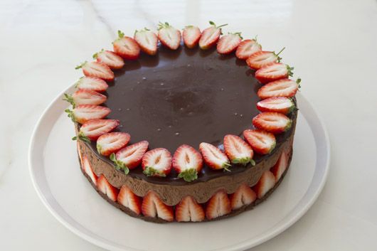 Chocolate Strawberry Mousse Cake