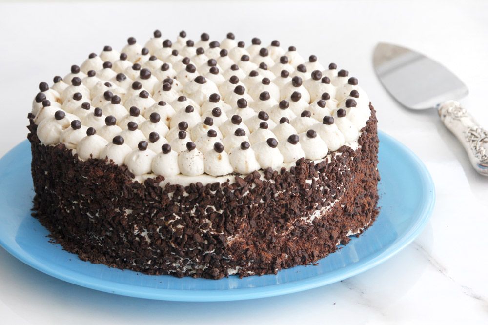 Praline Chocolate Cake with Coffee Whipped Cream