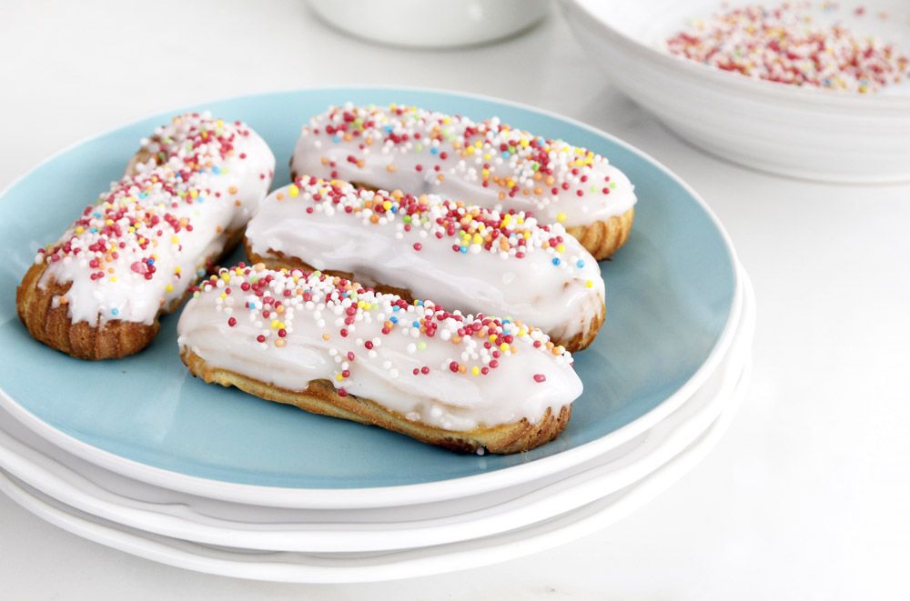 Chocolate Eclairs with Sprinkles